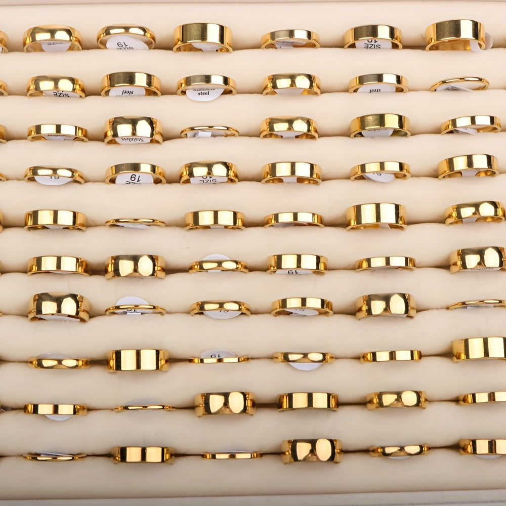 Women's Stainless Steel Rings Pack of 30/50 Minimalist Smooth 2-8mm for Engagements and Weddings