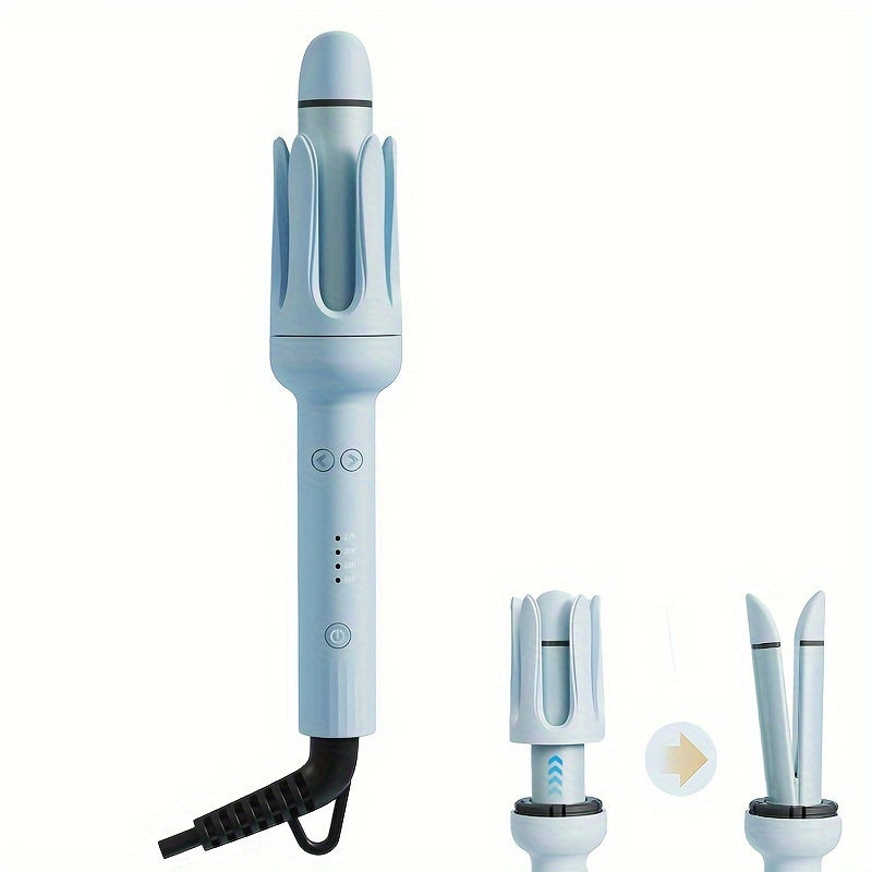 2-in-1 Automatic Hair Curler Straightener Negative Ion Smart Timer Auto Shut-off No Tangle