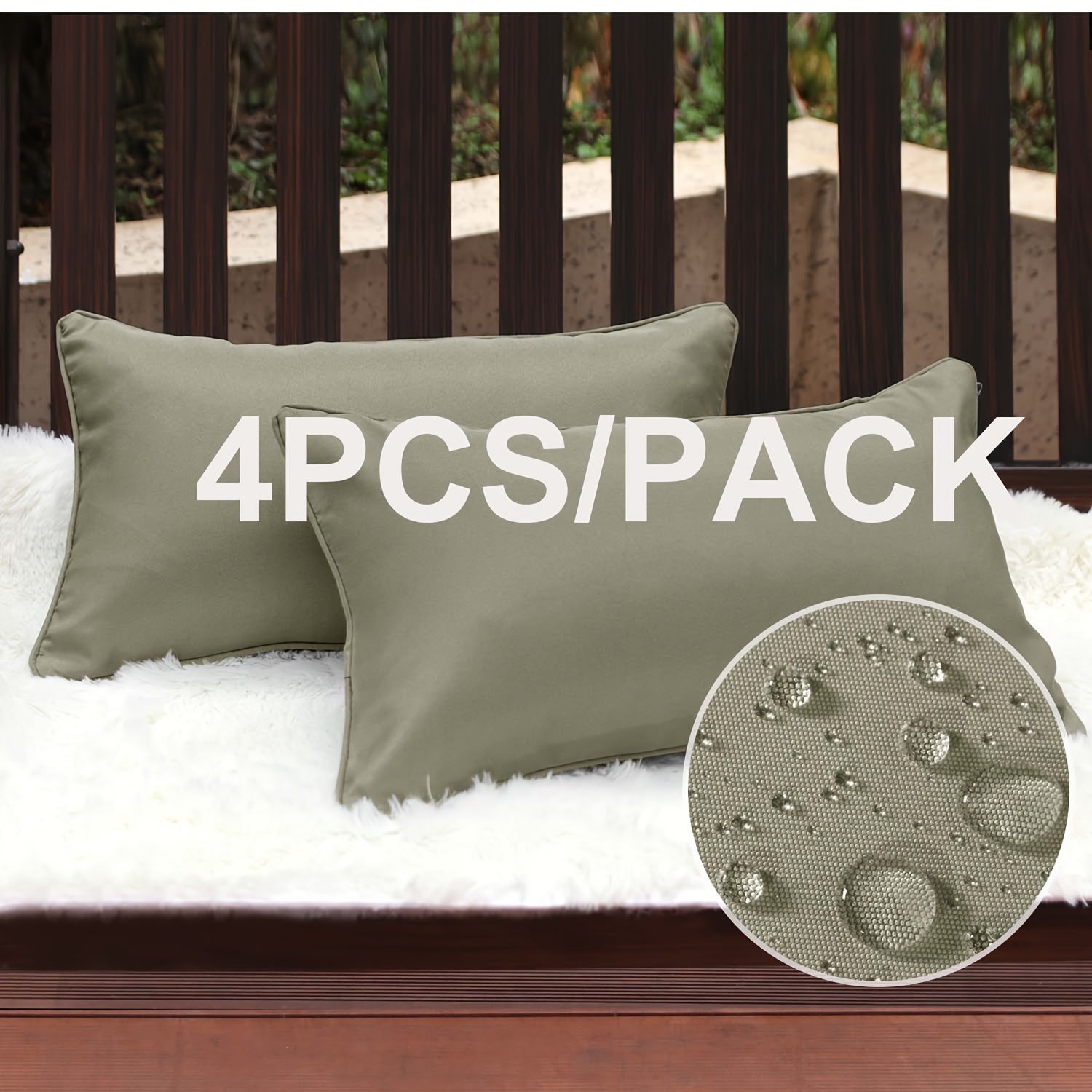 Outdoor Square Garden Cushion Cover for Patio Sofa Tent Decorative Throw Pillow Shell