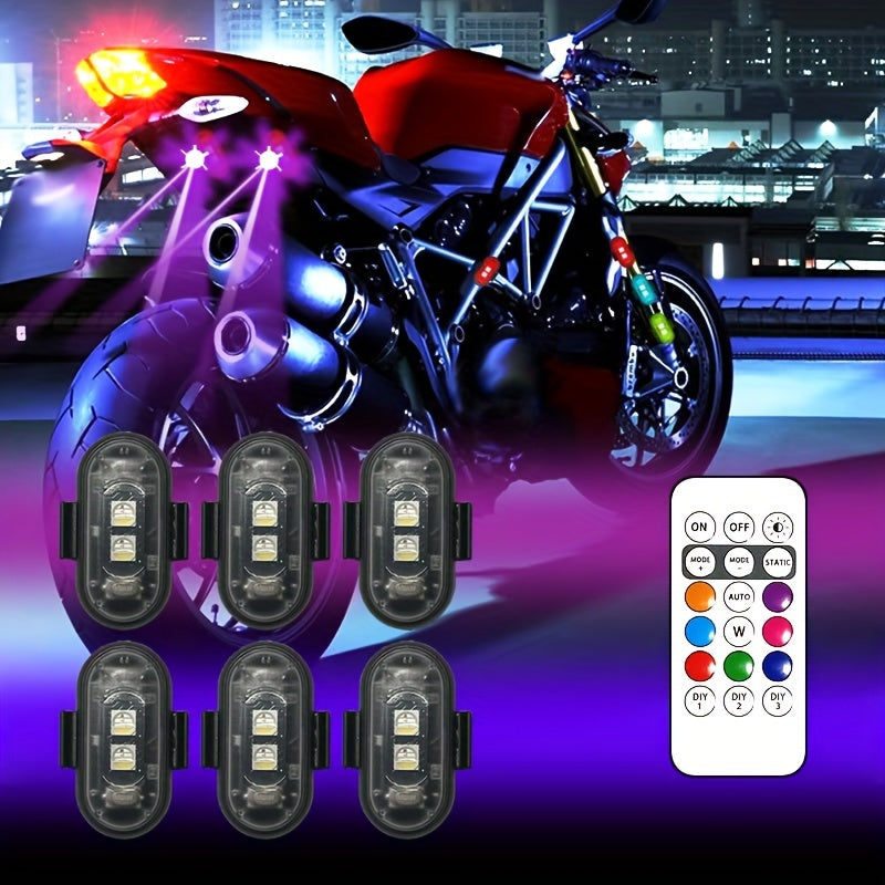 RGB LED Car Light Strip with Remote, USB Rechargeable, 5V Decor for Vehicles