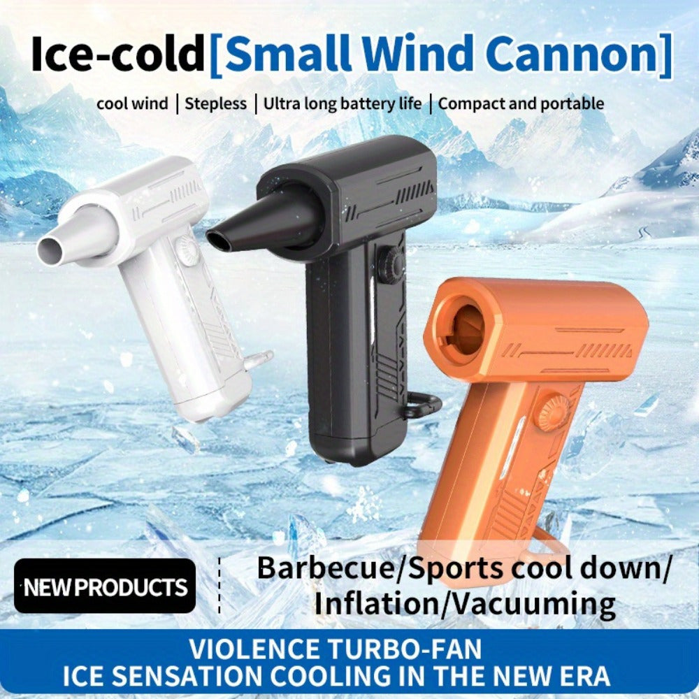 Мини портативный вентилятор-воздуходувка с аккумулятором, 130 000 об/мин, 3 скорости, оранжевый