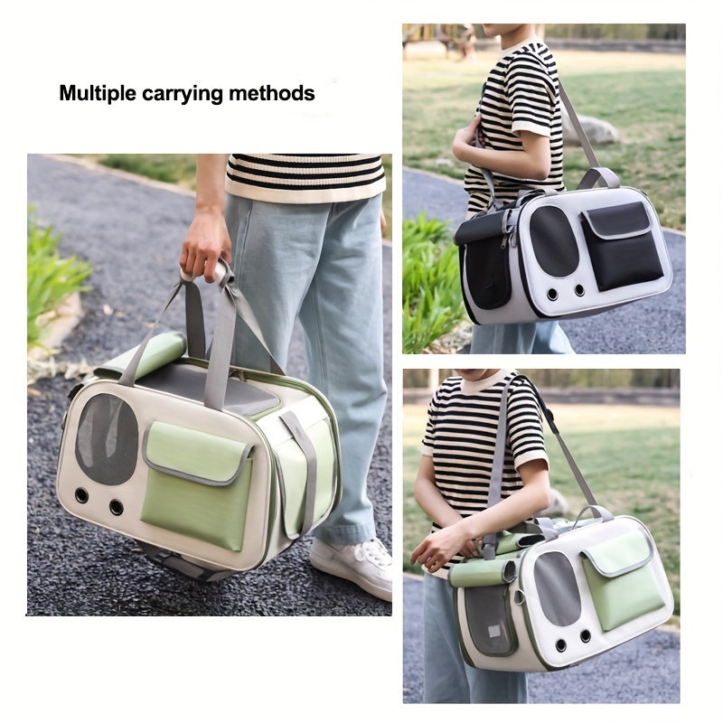 Lightweight Breathable Durable Foldable Cat Carrier with Zipper Closure