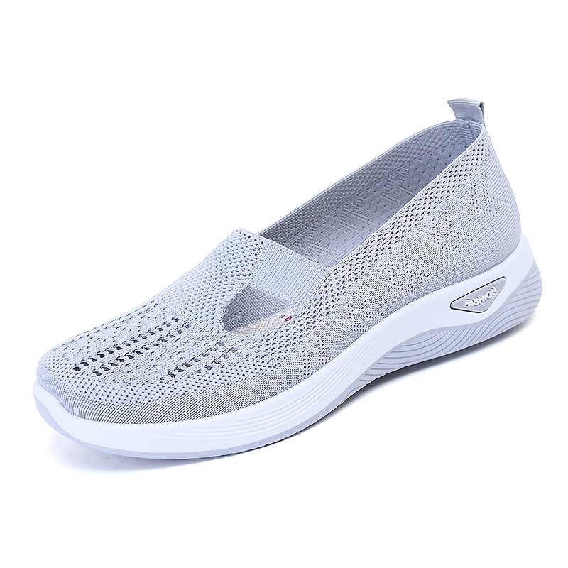Ayollar uchun nafas oladigan mato bilan tayyorlangan kundalik tizzali o'rashli poyabzal yoz va bahor uchun qulaylik