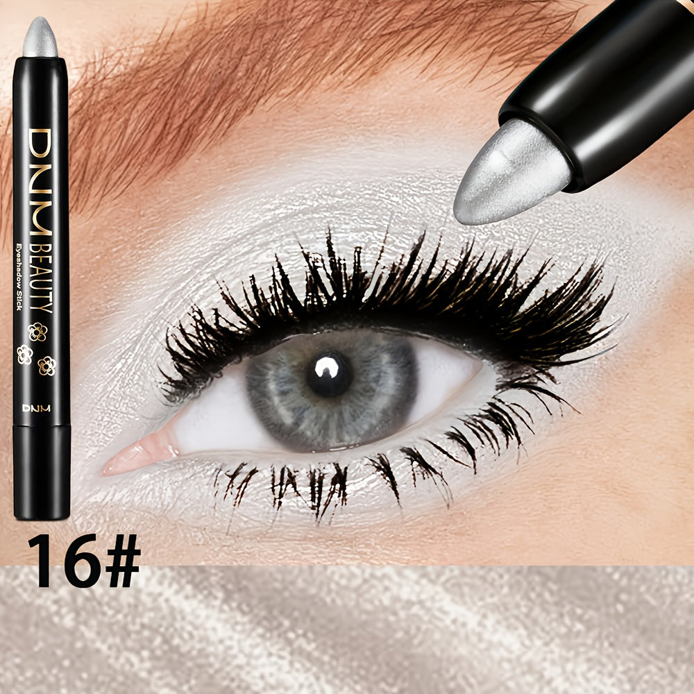 Women 15-Color Eyeshadow Stick Set Waterproof Glitter Shimmer Dual-Ended