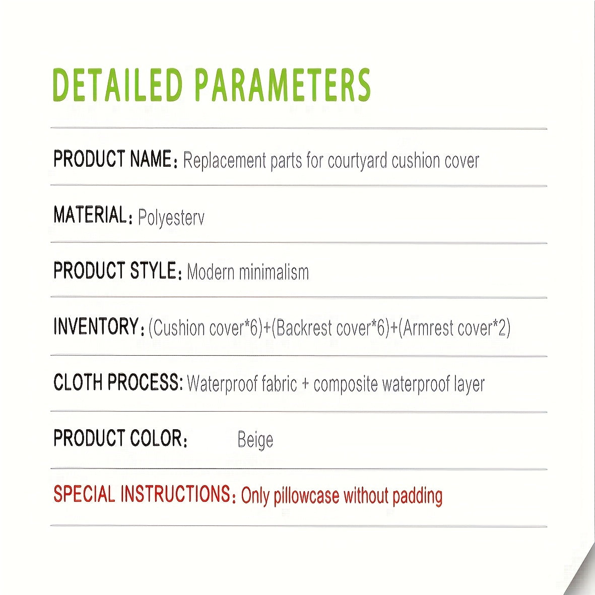 14 piezas de fundas para cojines de exterior de poliéster con cierre de cremallera, reemplazo para todas las estaciones, almohadillas para muebles