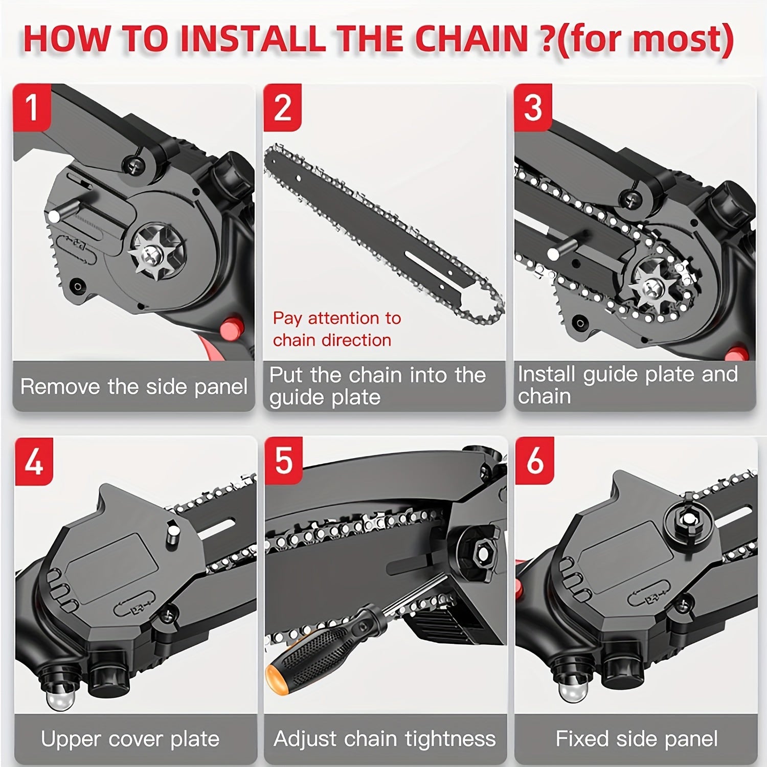4 Pcs 15.24 cm Mini Chainsaw Replacement Chains for Cordless Electric Mini Chainsaws Woodworking DIY