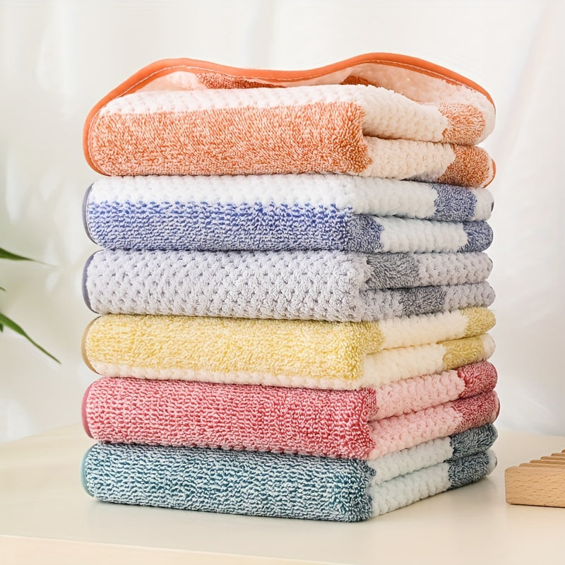 Geometric Pattern Face Towel 280gsm Knit Fabric Quick-Drying Absorbent Bathroom Home Hotel Use