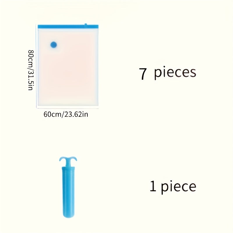 Набор из 6 вакуумных упаковок, идеально подходящих для хранения одежды и одеял, идеально для организации и легкого извлечения предметов. Включает вакуумные компрессионные пакеты и ручной насос.