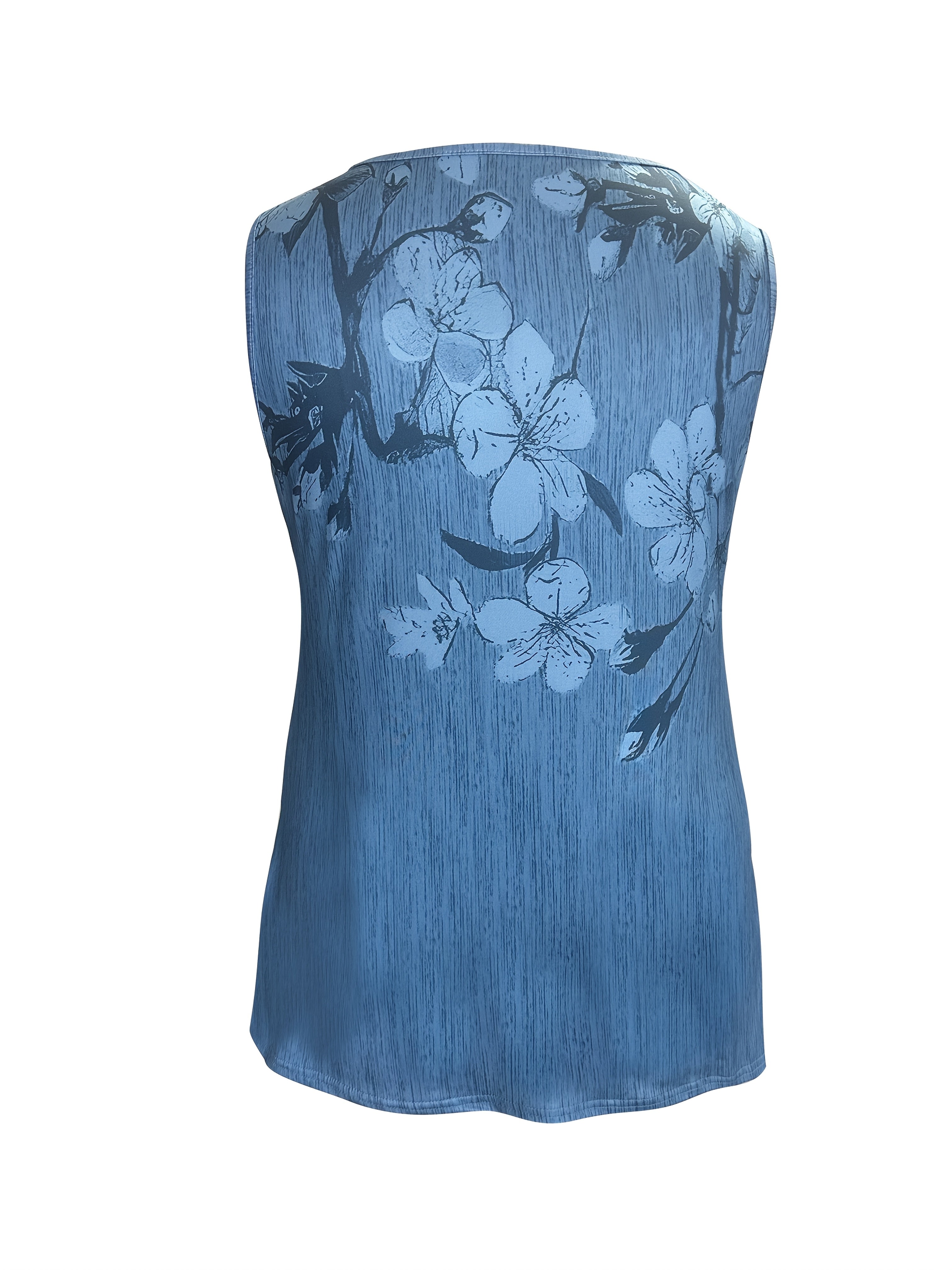 Женская майка без рукавов с цветочным принтом, V-образным вырезом, большой размер, летняя повседневная