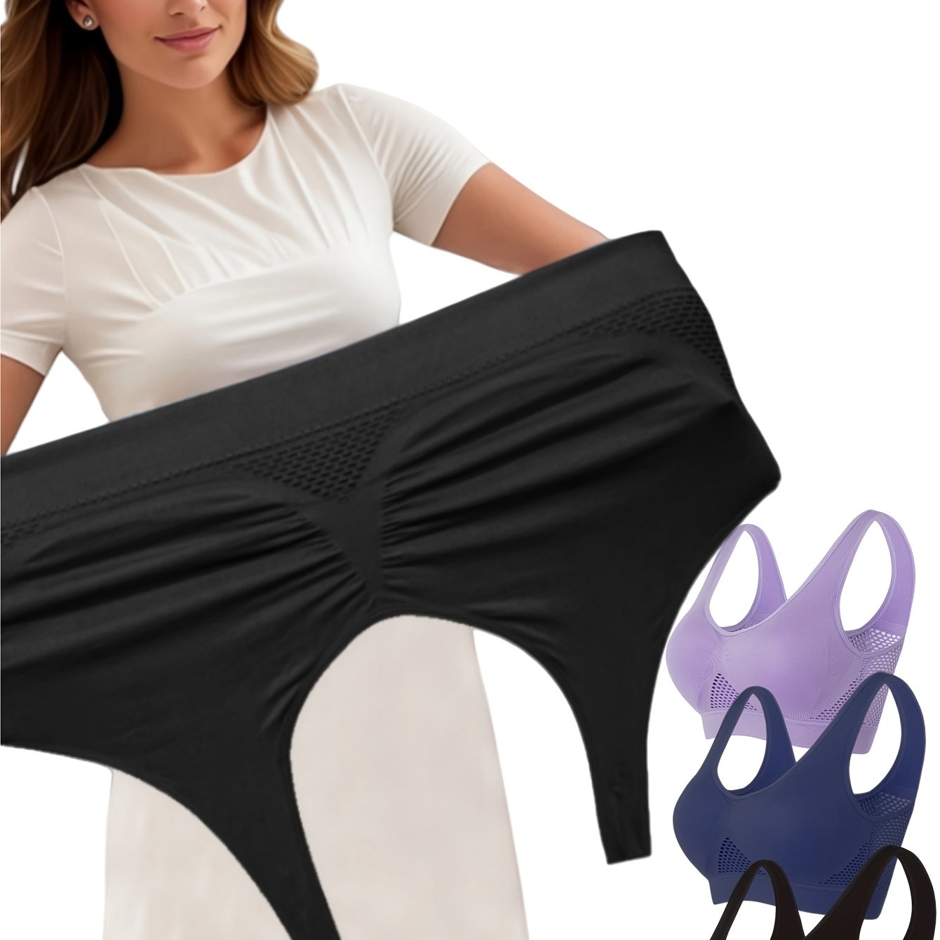 Plus Size Seamless Sports Bra Set with Removable Pads for Running Yoga