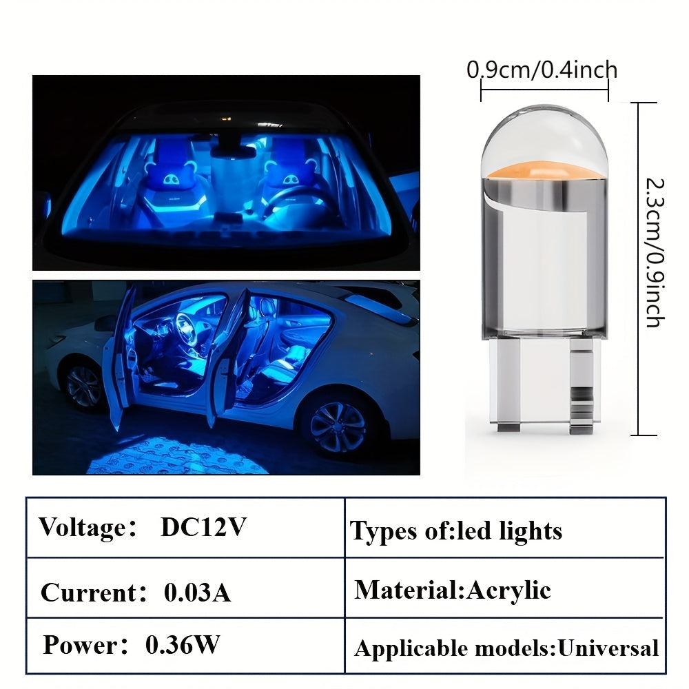 10 dona LED T10 Avtomobil ichki dumli chiroq lampasi Oq 6000K 12V Universal moslik