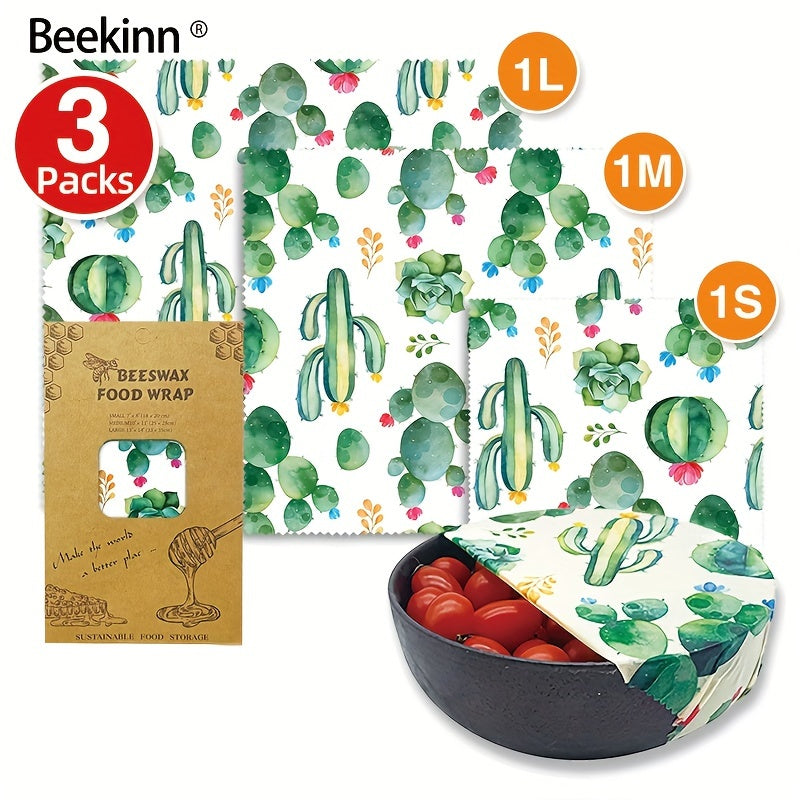 Eco-Friendly Beeswax Wraps for Food, Sustainable Zero Waste Gift