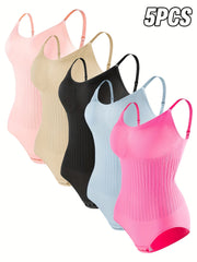 Women's Seamless Tummy-Tuck and Butt-Lifting Shapewear 5 Pack in 5 Colors