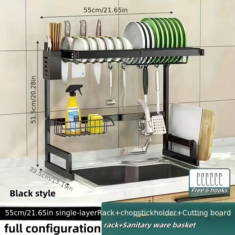 Multi-Functional Cast Iron Kitchen Organizer Rack for Dishes Utensils and Storage