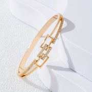 Koreys minimalizmidan ilhomlangan nozik zirkoniya inlayli bilaguzuk - Ajoyib Ona kuni sovg'asi