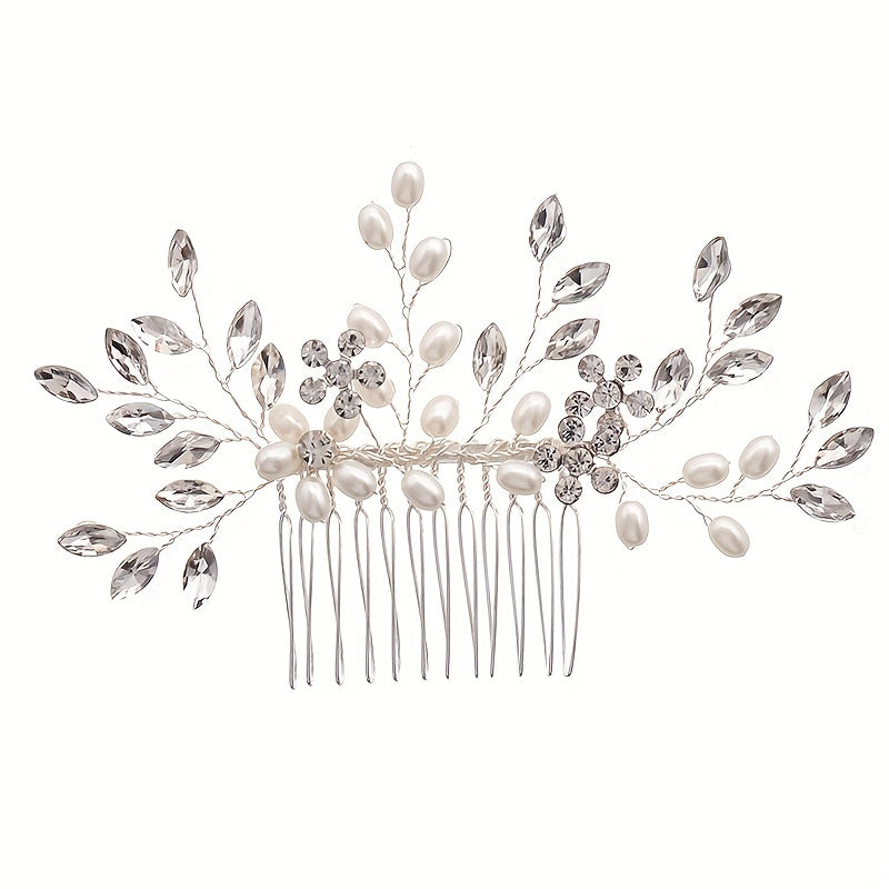 Elegant Crystal Hair Combs with Pearls for Weddings and Parties Stylish Bridal Hair Accessories