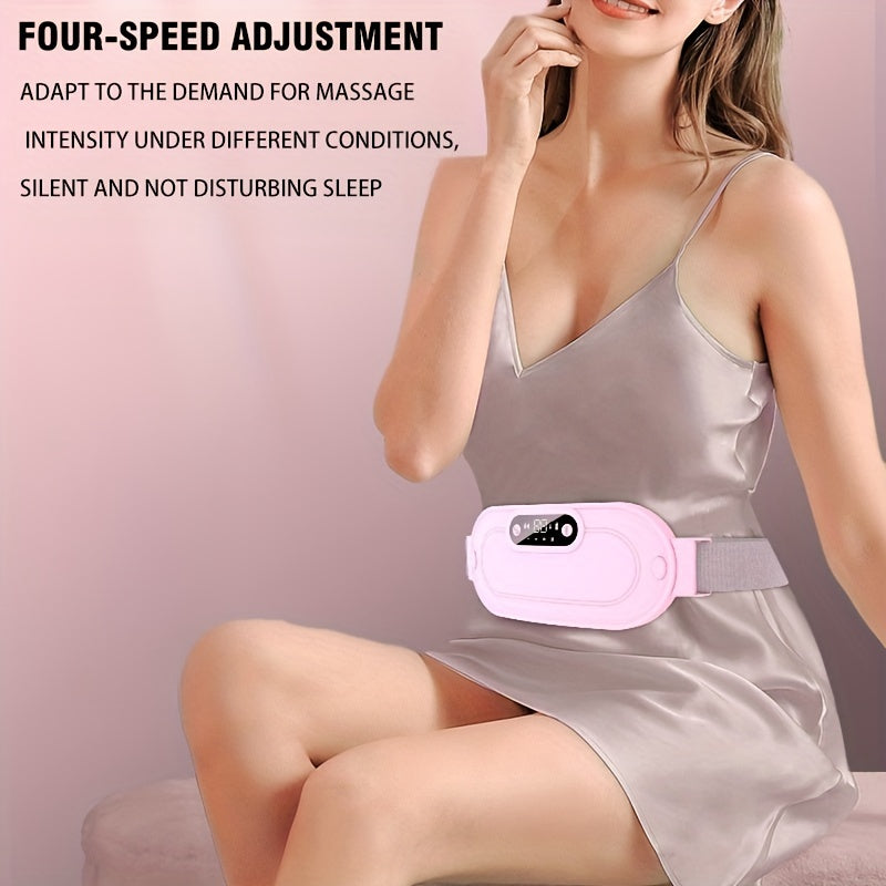 Pushti USB qayta zaryadlanadigan isitish kamar - 3 ta harorat sozlamasi, 4 ta vibratsiya rejimi - Belni iliq tutish - Ayollar uchun ideal sovg'a