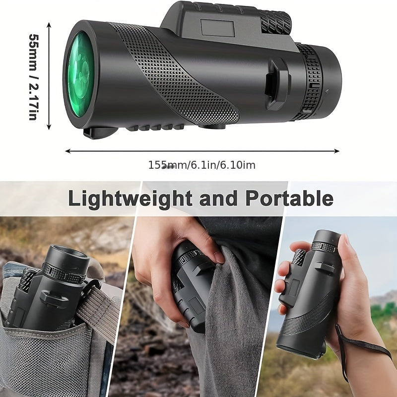 10x40mm Monocular Telescope for Adults Portable Handheld Long Distance Viewing for Camping Hiking Wildlife Observation