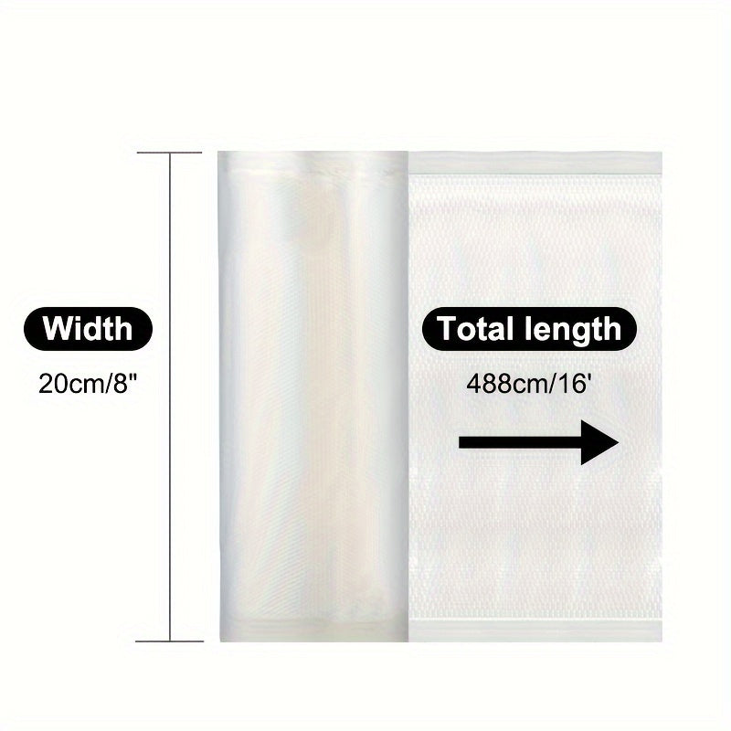 Eng sifatli vakuum muhrlangan sumkalar - 1 rolik oziq-ovqatni saqlash uchun, go'sht va steak saqlash uchun ideal, sous vide uchun tayyor, har bir oshxona uchun zarur