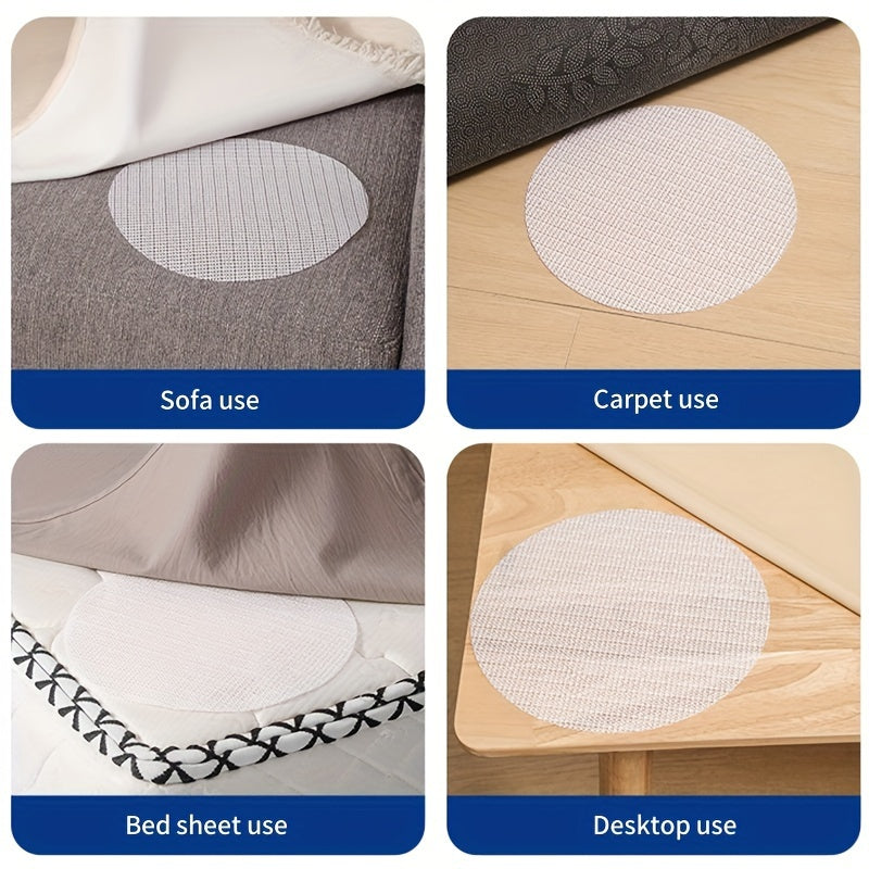 4-Pack White Non-Slip Mattress Grip Pads Woven Nylon Bed Sofa Slippage Prevention