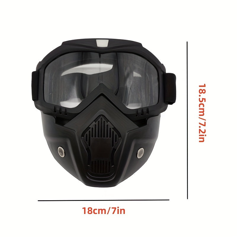 Full Face HD Transparent Windproof Sandproof Welding Protective Goggles with Mask
