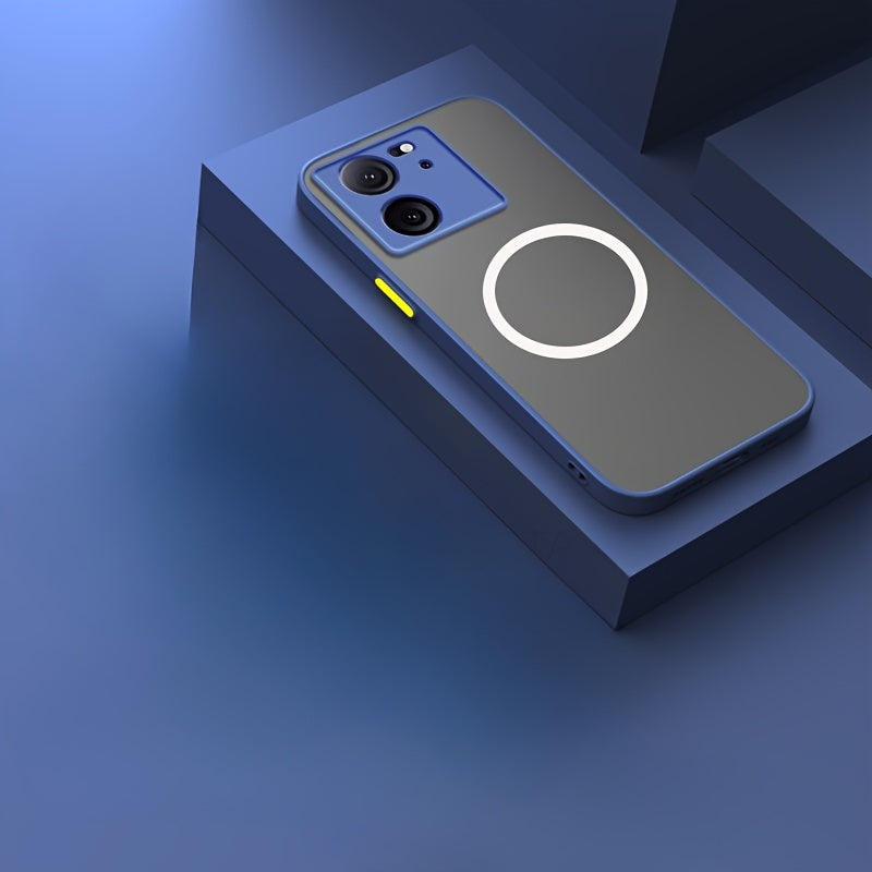 Frosted Full Cover Phone Case Compatible with Xiaomi Models Shockproof Magnetic Car Holder Support Wireless Charging