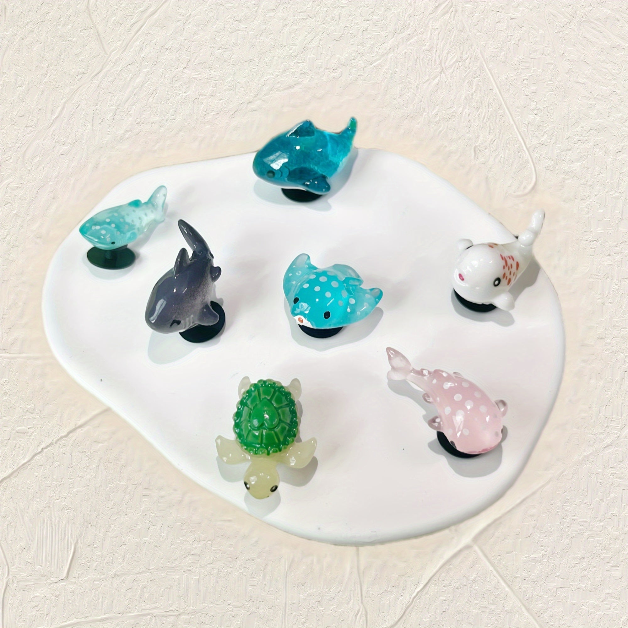 Kids Cute Marine Animal Shoe Charms Set with Colorful Fish Shark Rabbit Designs