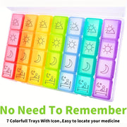 Travel Moisture-Proof Pill Box 28 Grids Portable Daily Medicine Organizer