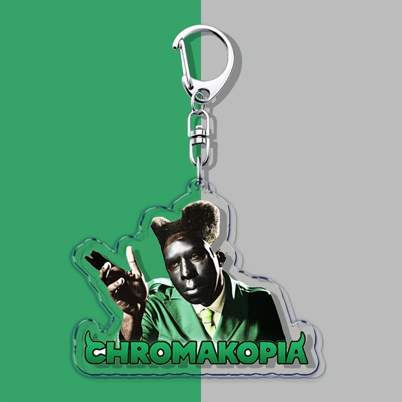 Acrylic Music Album Keychain with Chromakopia Design for Bags and Backpacks