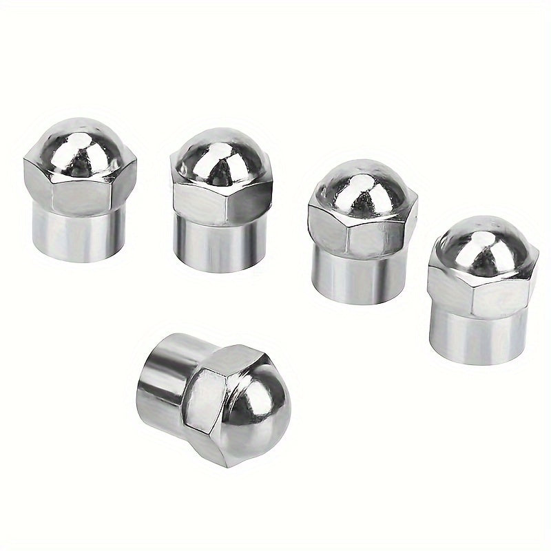 Universal Chrome Tire Valve Caps Dustproof Round Head Covers