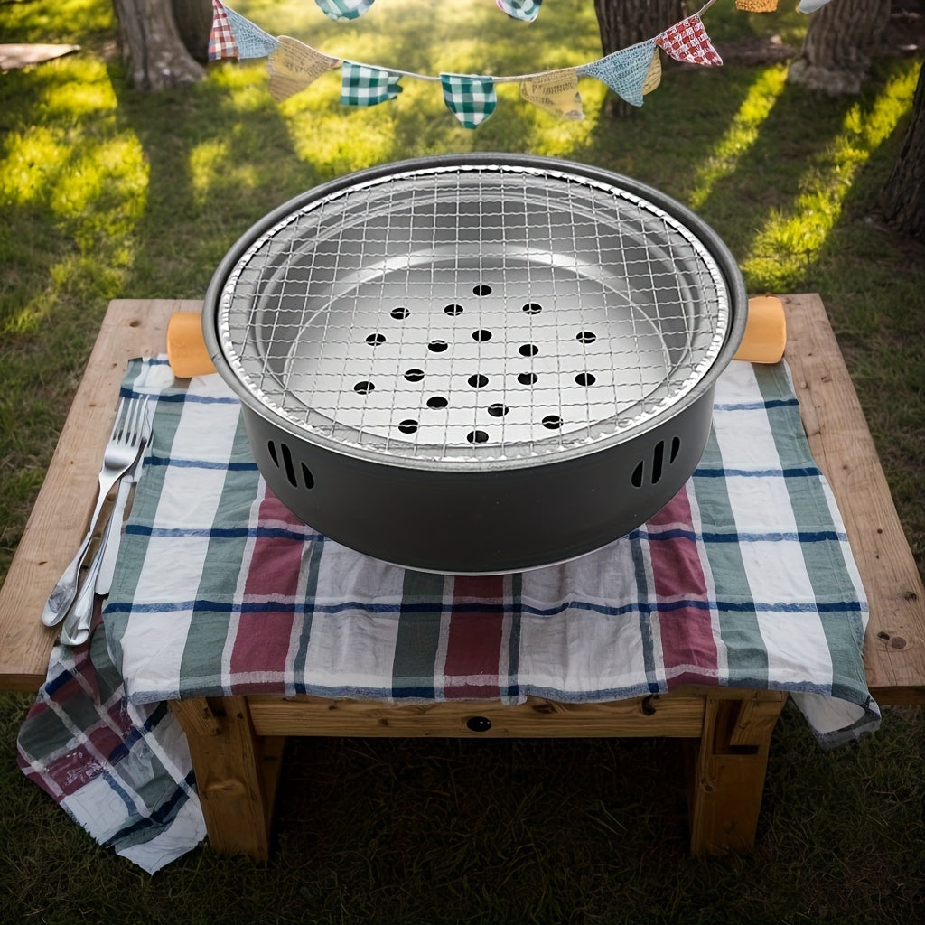 Stainless Steel Charcoal Grill Set for Indoor Outdoor BBQ Fire Pit Camping