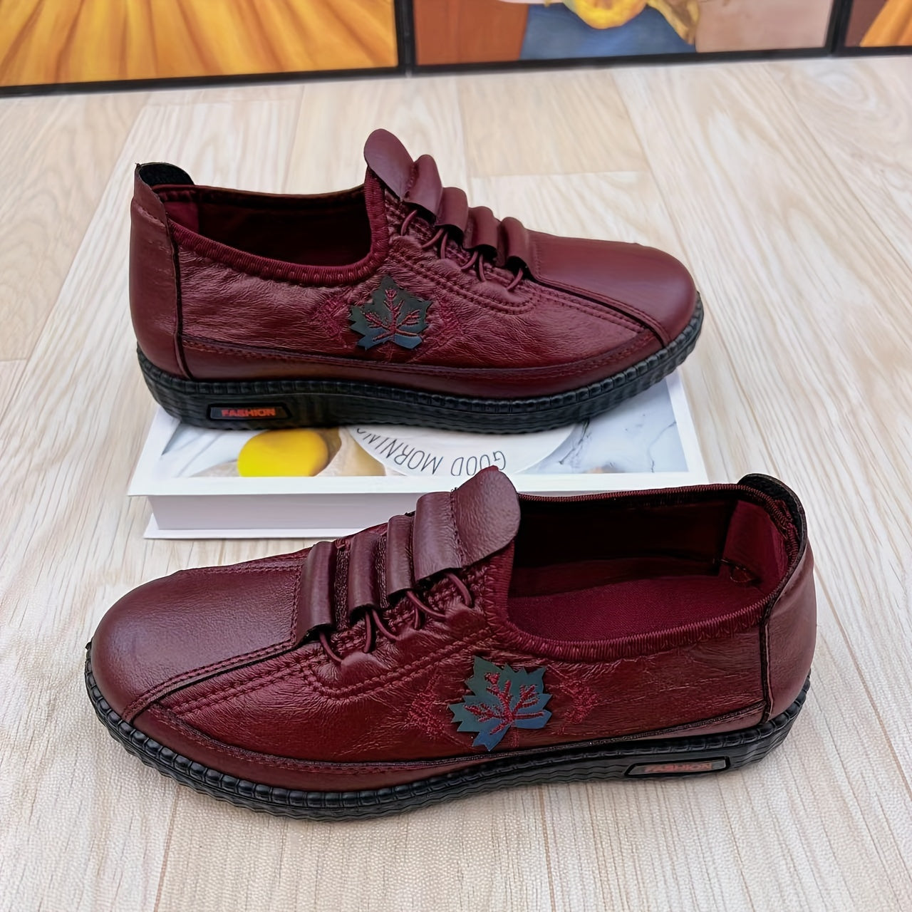 Women's Casual Slip-On Embroidered Flower Shoes with Soft Sole