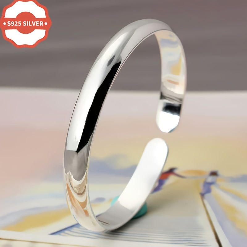 Sterling Silver Bangle Bracelet for Women All-Season Stylish Tarnish-Resistant Gift