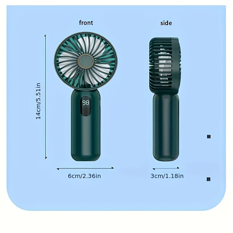 Mini Handheld Fan USB Rechargeable Portable Silent Durable for Office Outdoor Camping