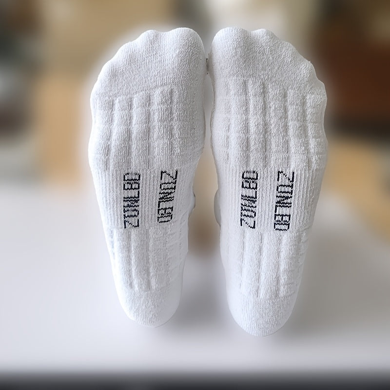 Men's Cotton Blend Mid-Length Sports Socks 5 Pairs Size US 6-9 Breathable Comfortable