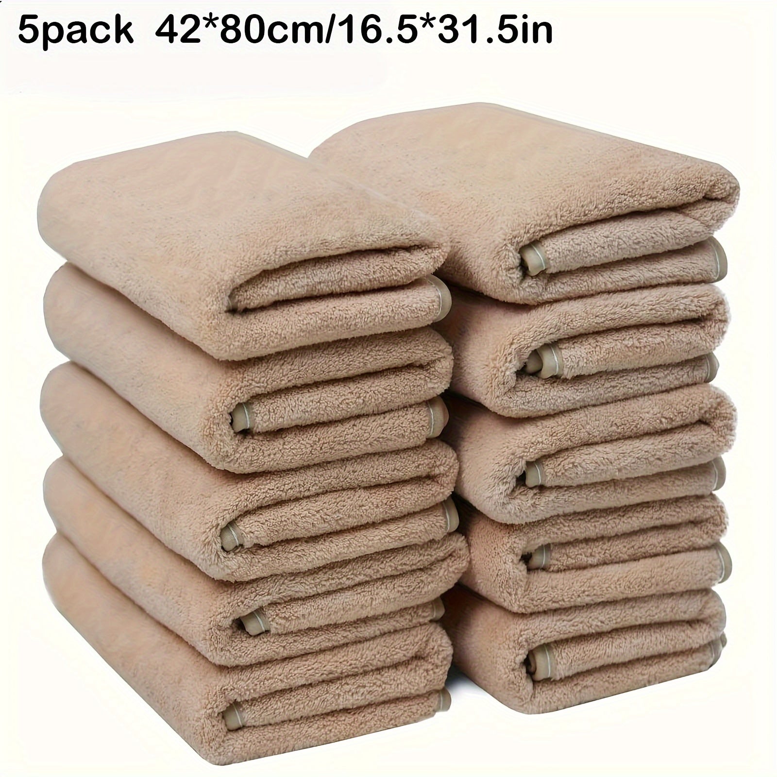 Large Coral Fleece Face Towel 42x80cm 350g/m² Square Density 5/10 Pack