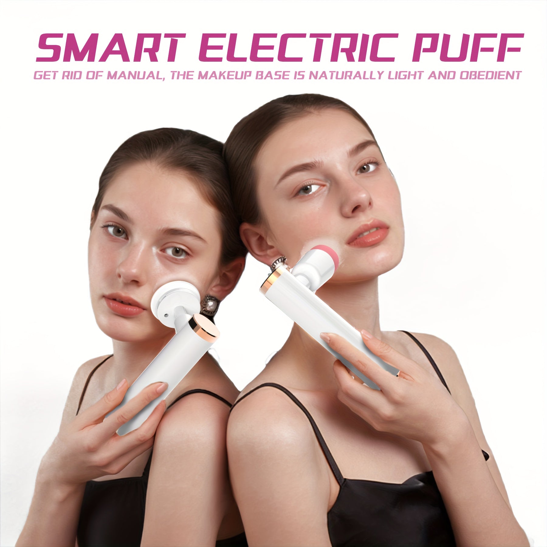 Electric Makeup Puff with USB Rechargeable Battery for Even Coverage and Easy Use