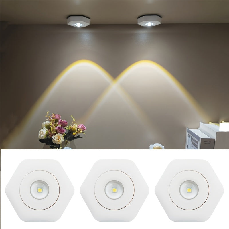 Lámpara de atardecer LED con diseño hexagonal, brillo de dos niveles, alimentada por batería para dormitorio, sala de estar, fotografía
