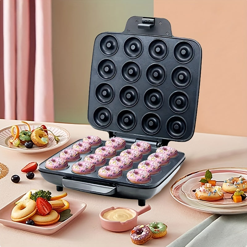 Máquina para hacer mini donas, molde de 16 cavidades, plancha para waffles antiadherente, 1200W, enchufe europeo