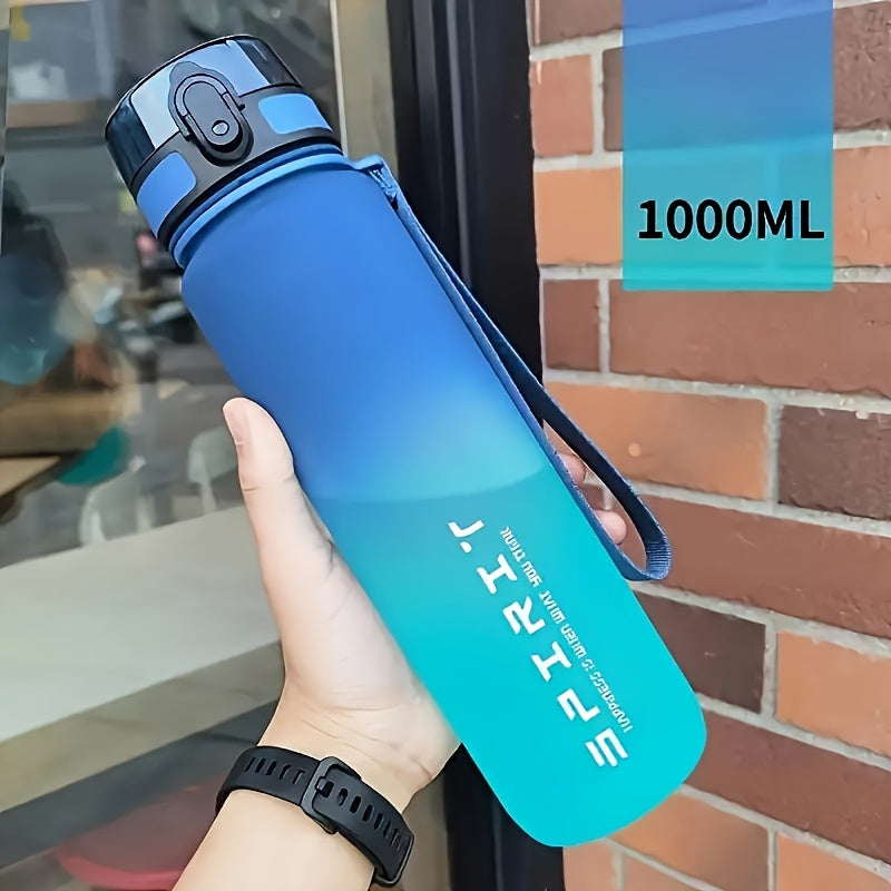 Leakproof Water Bottle with Time Marker and Carrying Strap for Teens and Adults