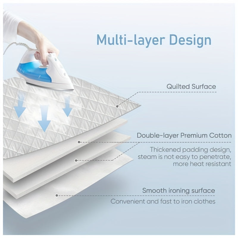 Gray Ironing Board Pad 83.82cm x 45.72cm Heat Resistant Travel and Hotel Use
