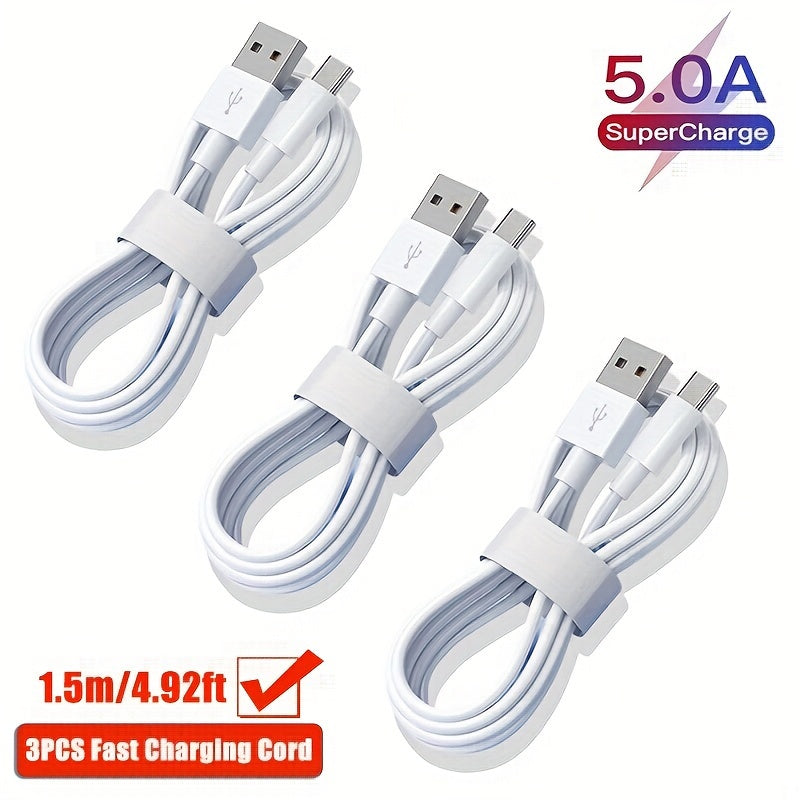 USB-C Fast Charging Data Cable 1-5 Pack 66W Compatible with Phones and Power Banks