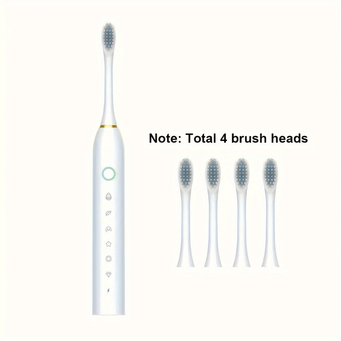 Cepillo de dientes eléctrico para adultos, con 6 modos, recargable por USB y cabezales reemplazables