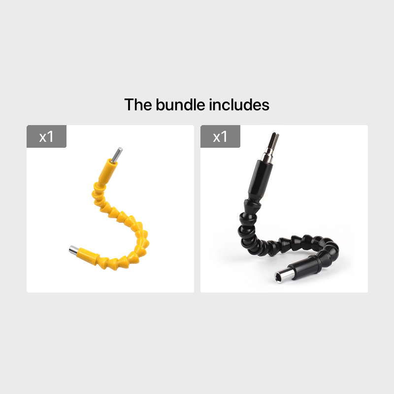 Универсальное гибкое металлическое расширение для сверла с шестигранным хвостовиком 300мм, черное