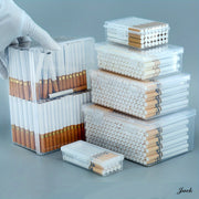 Clear Plastic Cigarette Storage Box 14-330 Capacity Moisture-Proof Organizer