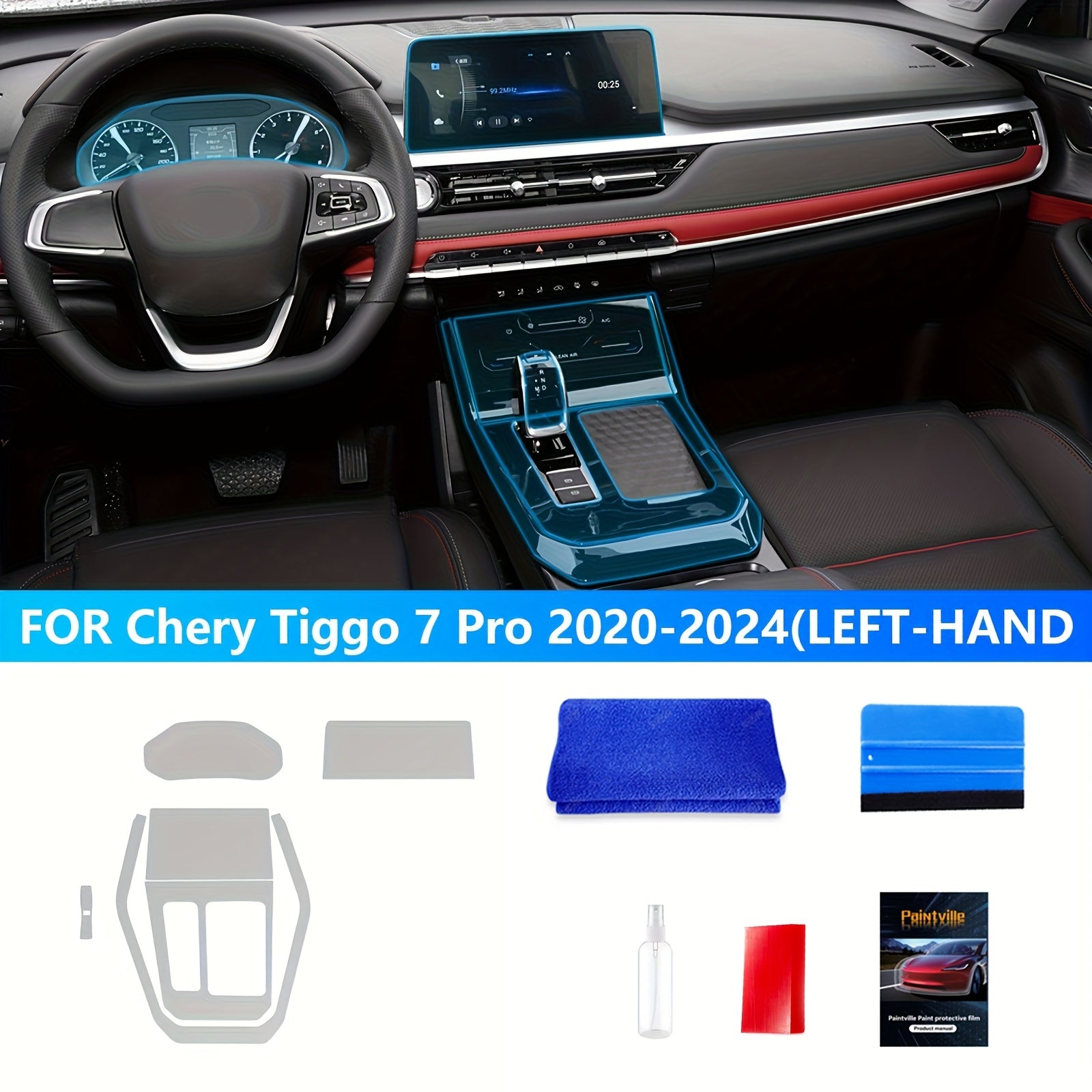 Protective Car Film TPU 8.5 Mil Thickness for Chery Tiggo 7 Pro Left Drive