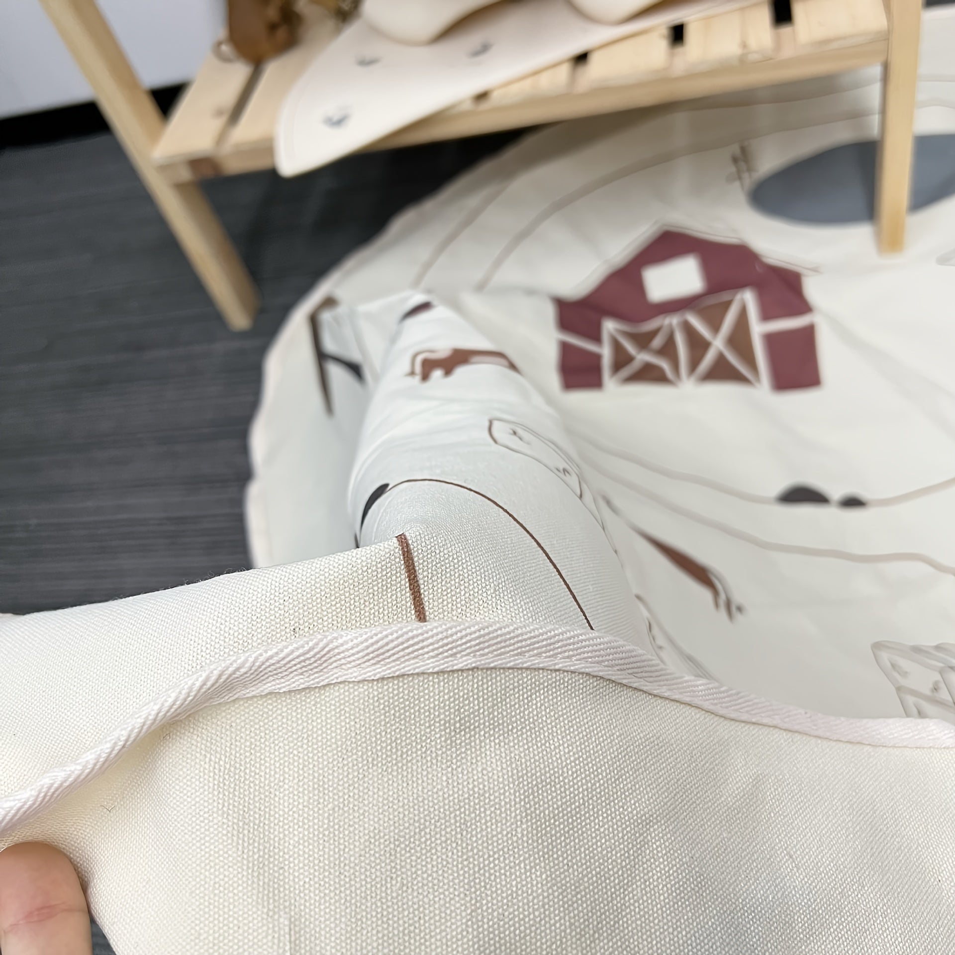 Baby Playmat for Crawling and Tummy Time Polyester Fiber Farm-Themed Multi-Purpose Mat for 0-3 Years