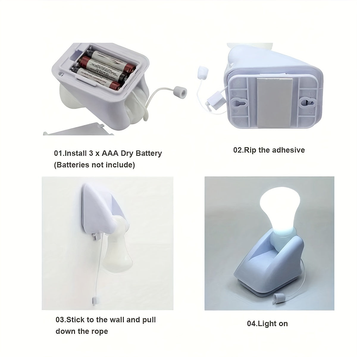 Retractable Battery-Powered LED Rope Light with Zipper Control, Solid Color Plastic, Traditional Style