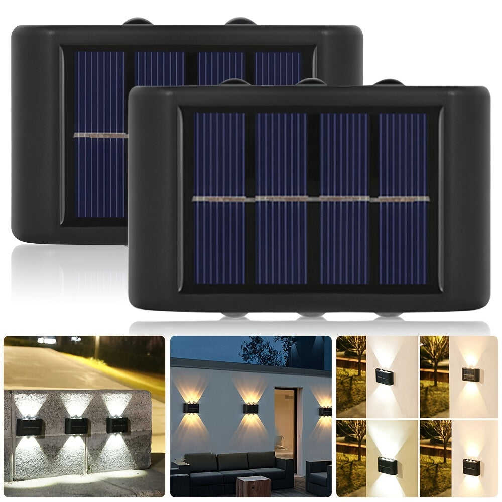 2 Pack Solar LED Outdoor Wall Lights for Garden Landscape Driveway