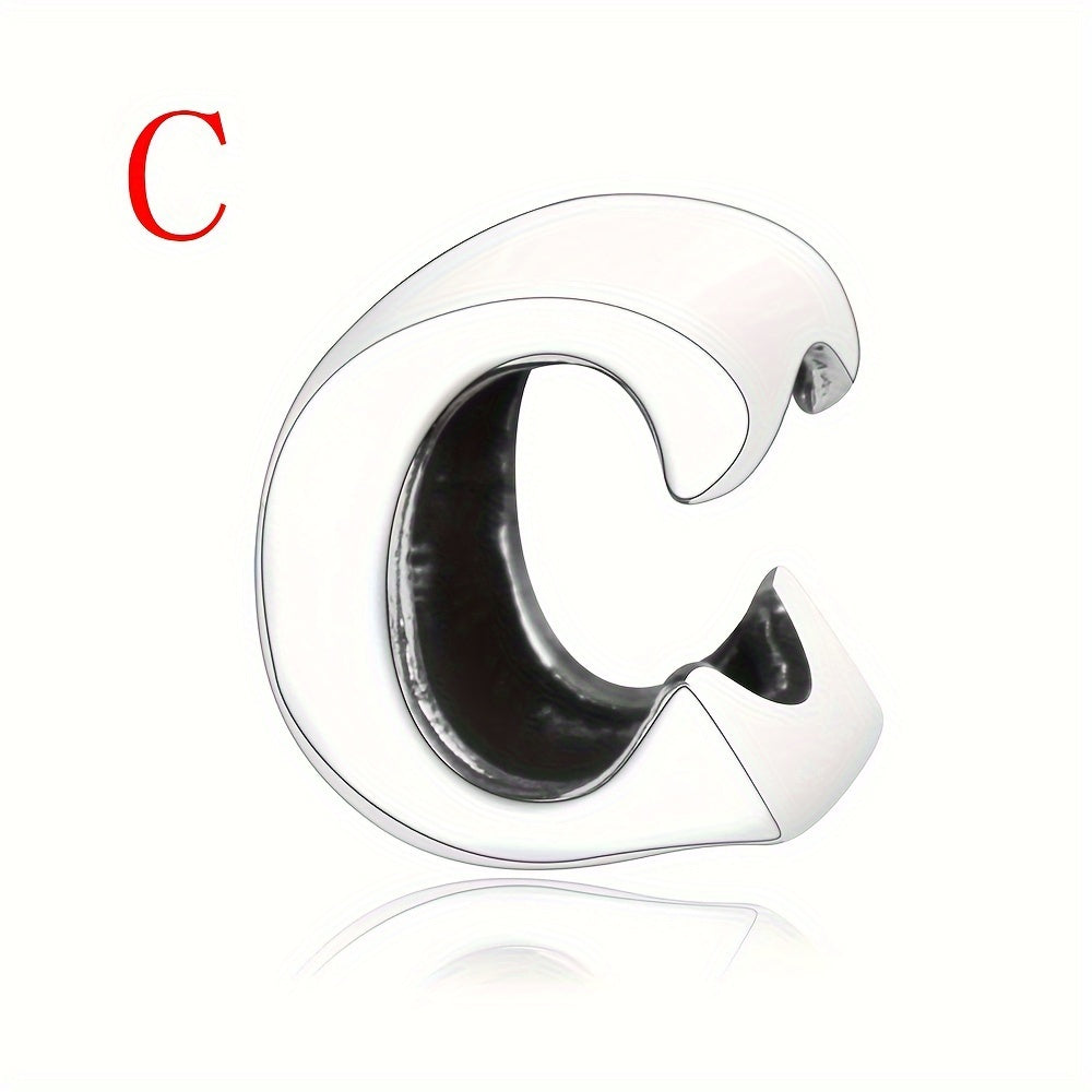 925 Sterling Silver Alphabet Letter Charms Beads for DIY Jewelry Making